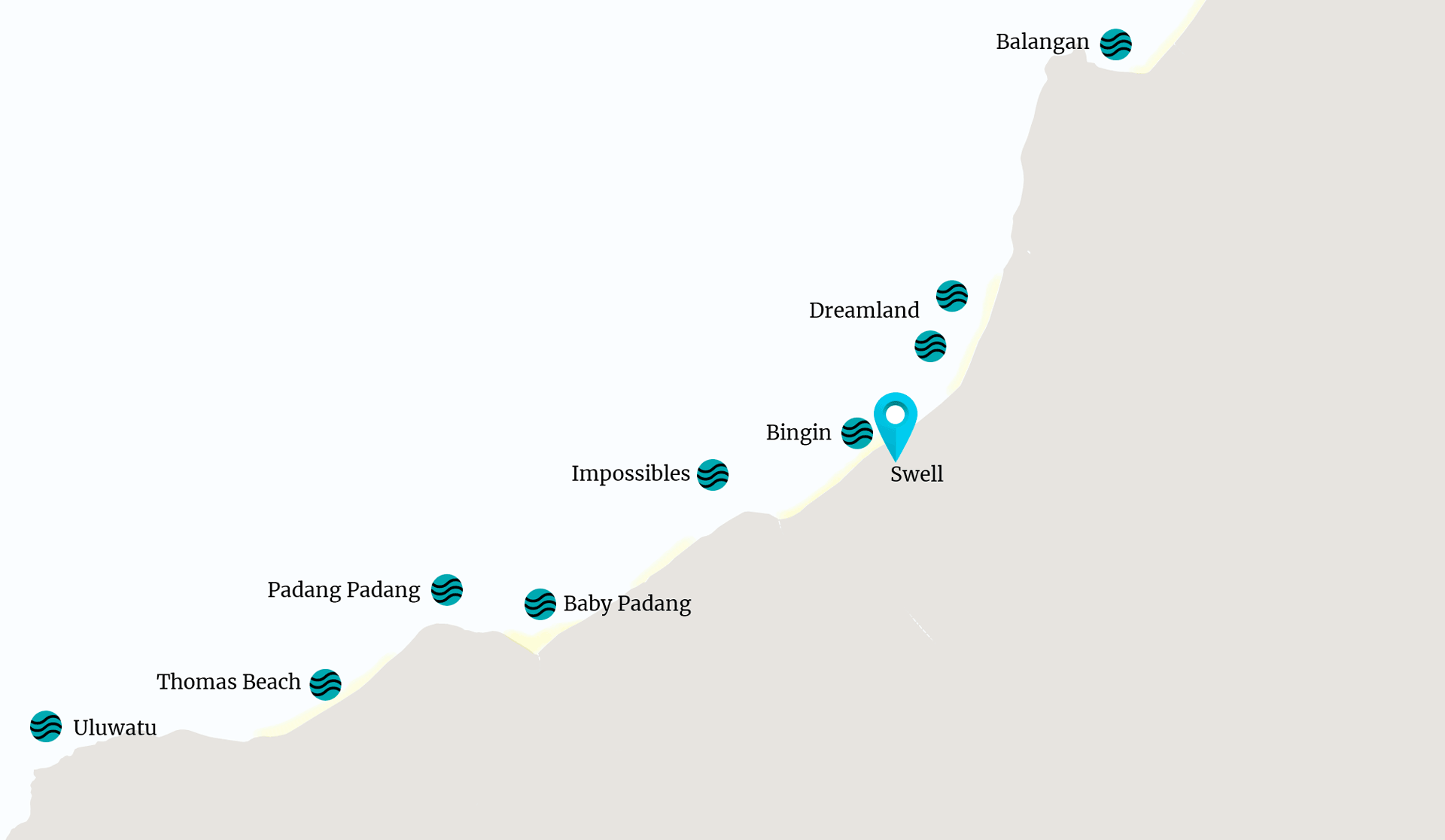 bingin surf map