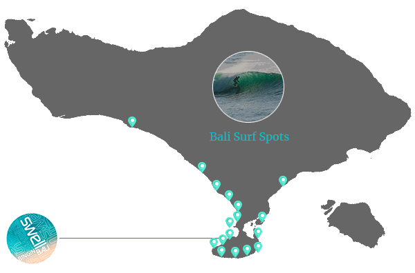 bali surf spot map