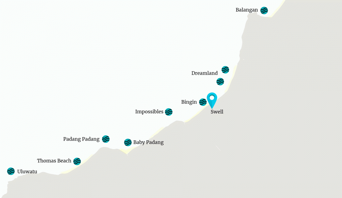 bingin surf map